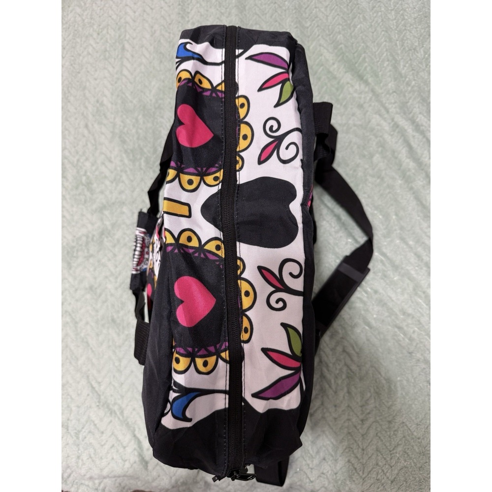 Skull Themed Duffle Bag With Liner, Zipper Pockets And Dividers. View 6